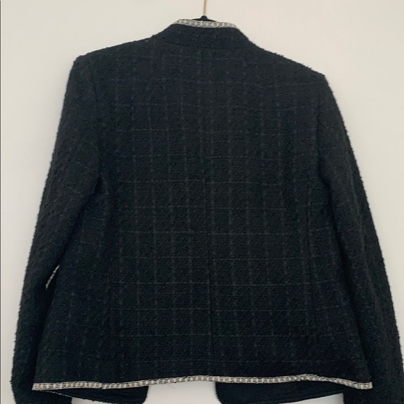 NWT - Ann Taylor Black Tweed Jacket/Blazer with White Trim - Picture 4 of 7